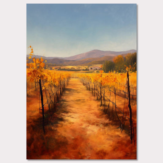Poster titled 'Golden Rows, Autumn Vines' from ArtDarts