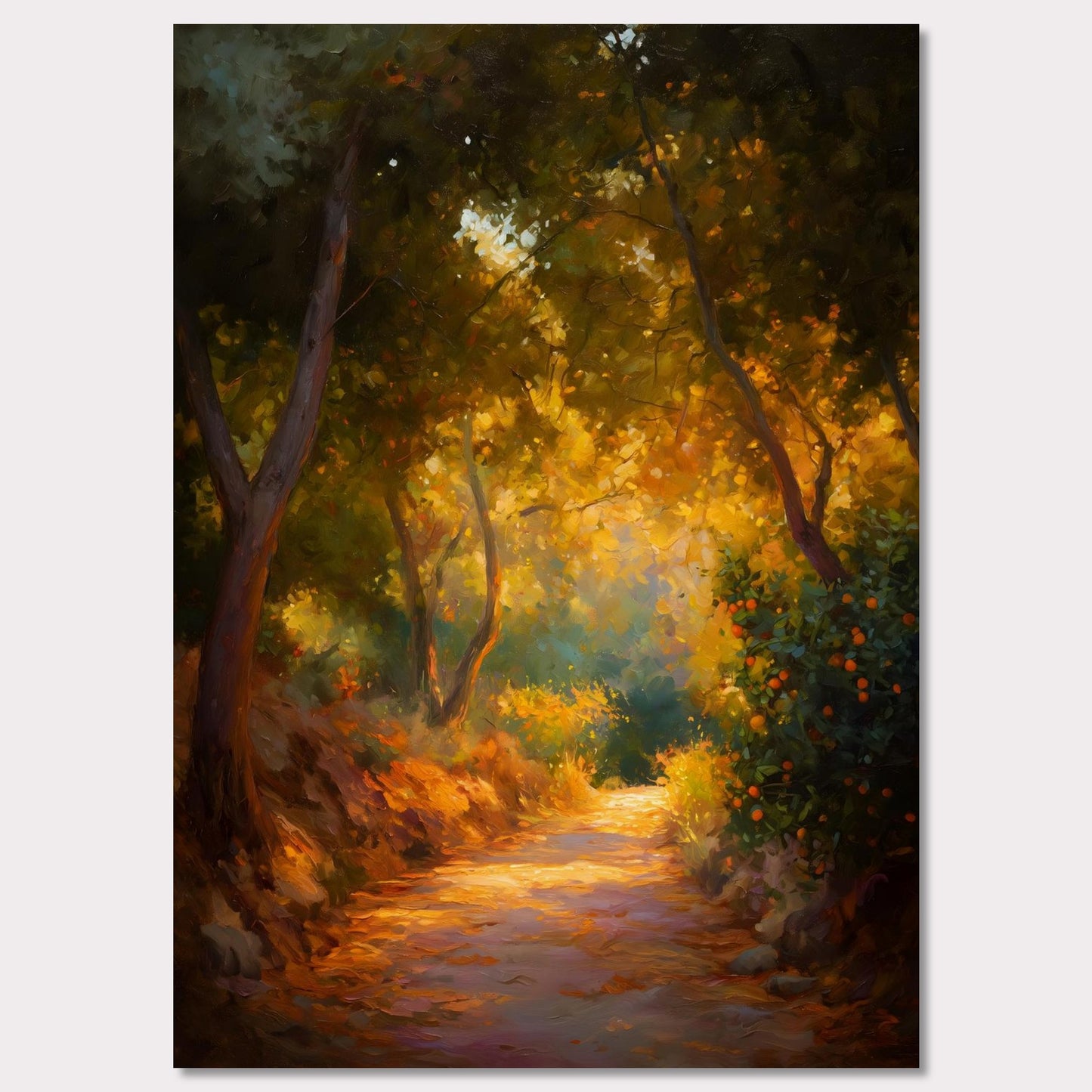 Poster titled 'Orange Grove Path' from ArtDarts