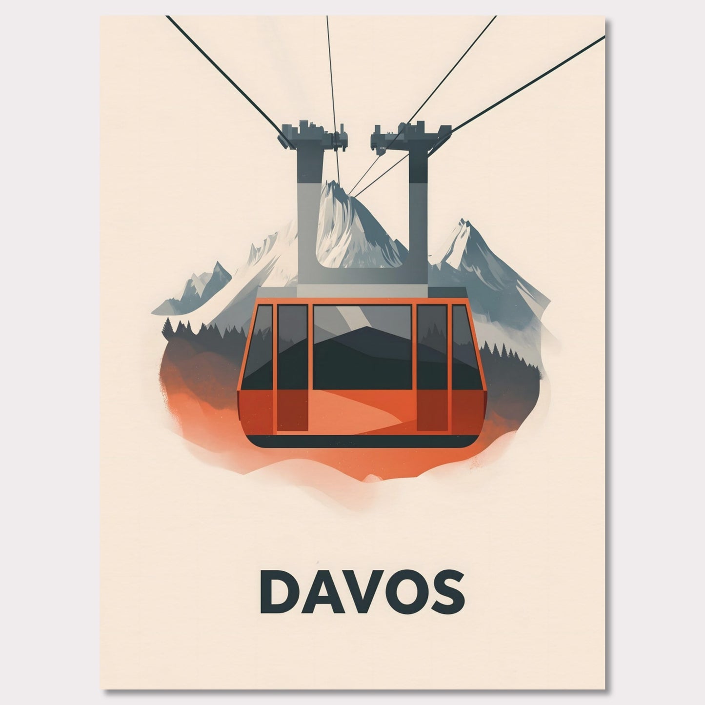 Poster titled 'Winter Elegance of Davos' from ArtDarts