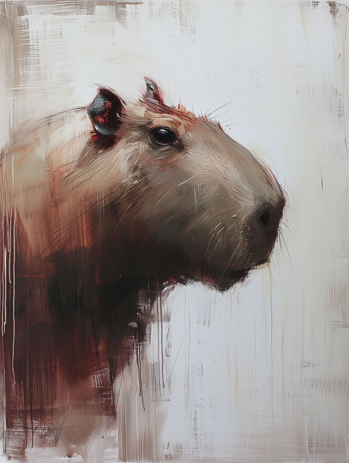 Poster titled 'Capybara oil art Poster' from ArtDarts