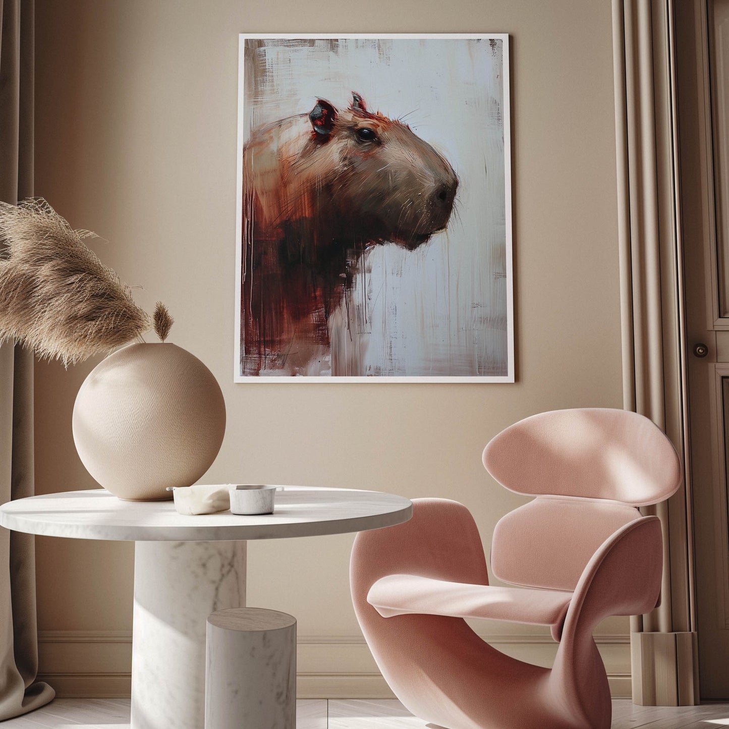 Poster titled 'Capybara oil art Poster' from ArtDarts