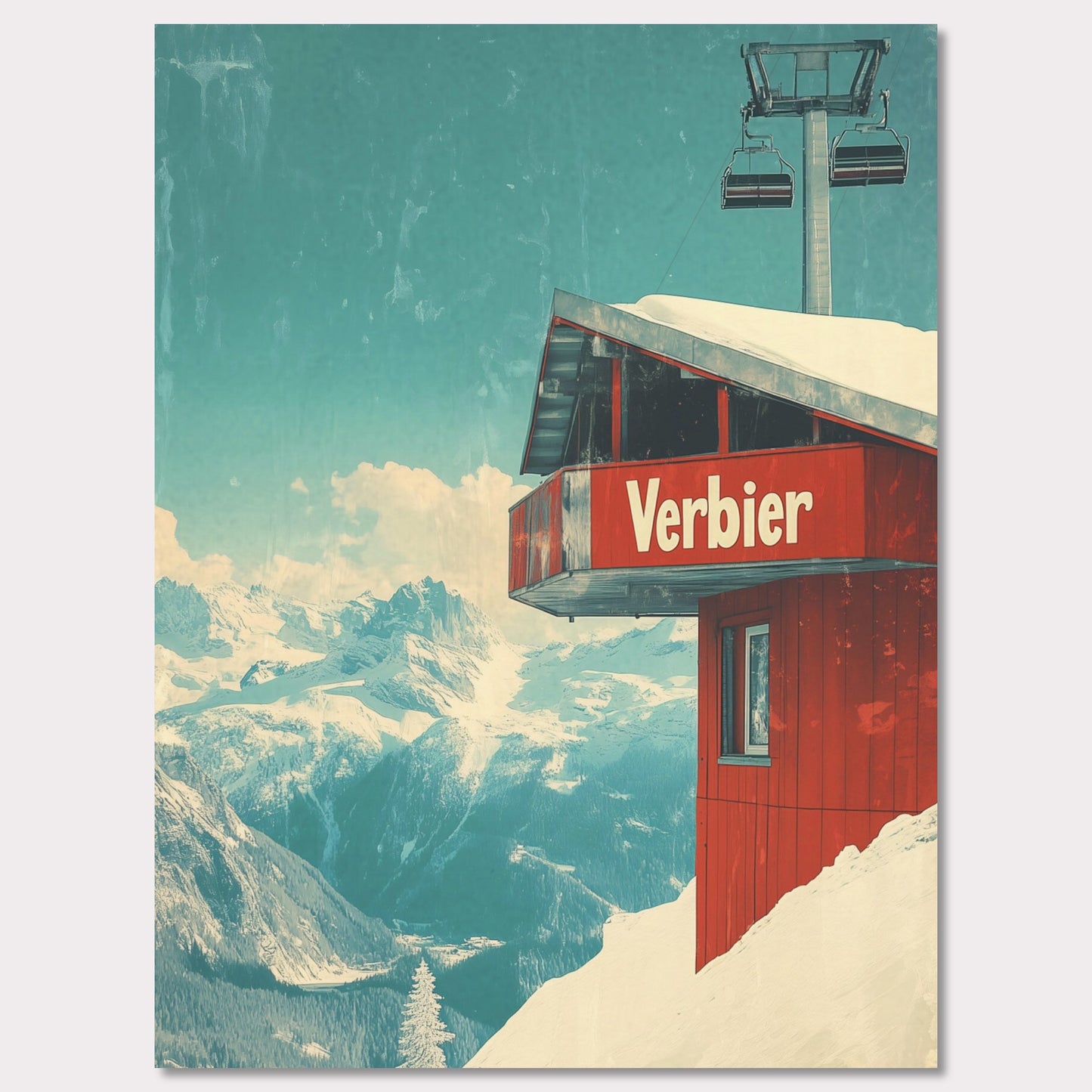 Poster titled 'Verbier - Gondola View' from ArtDarts