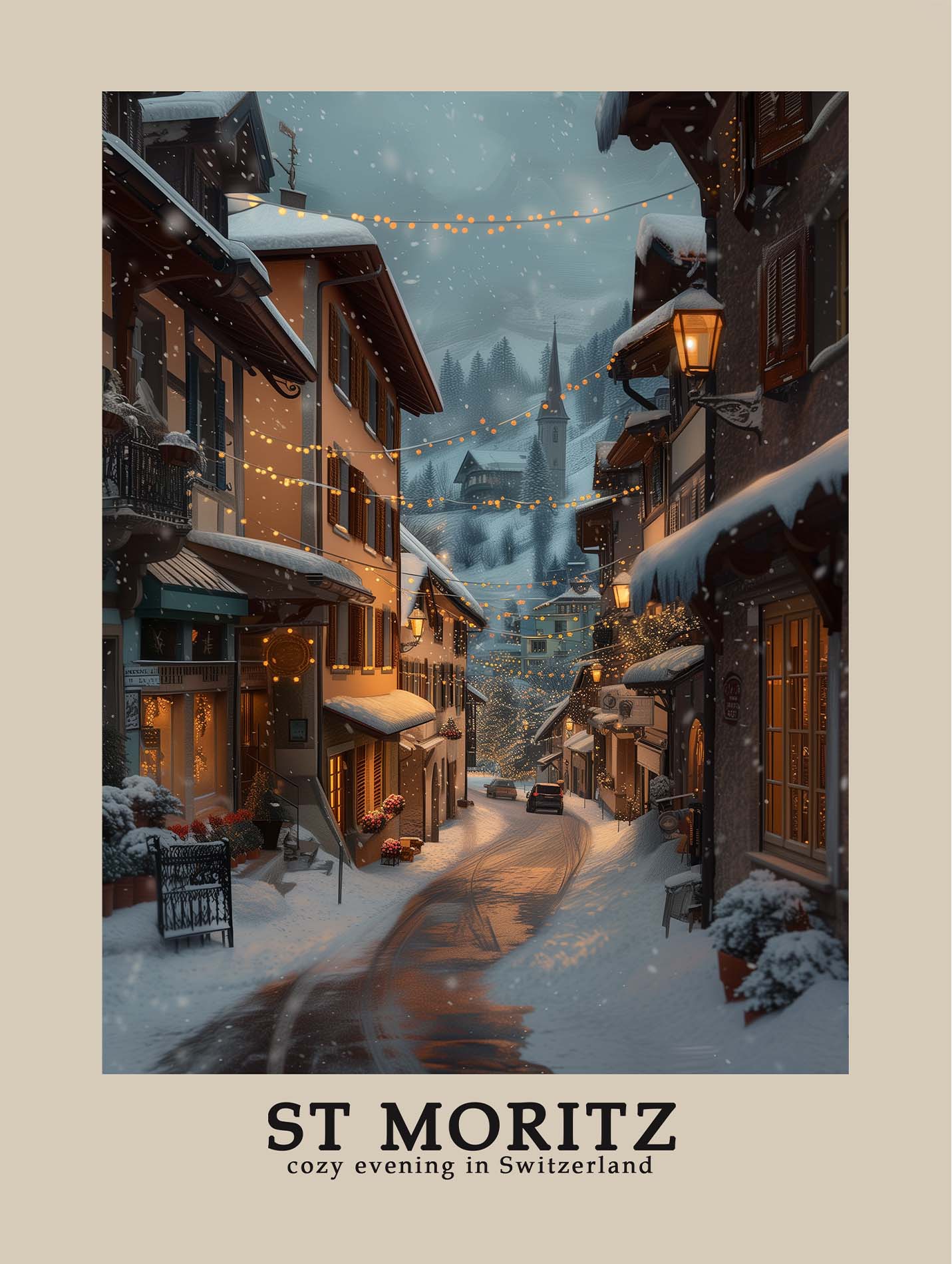 Poster titled 'St Moritz Poster' from ArtDarts