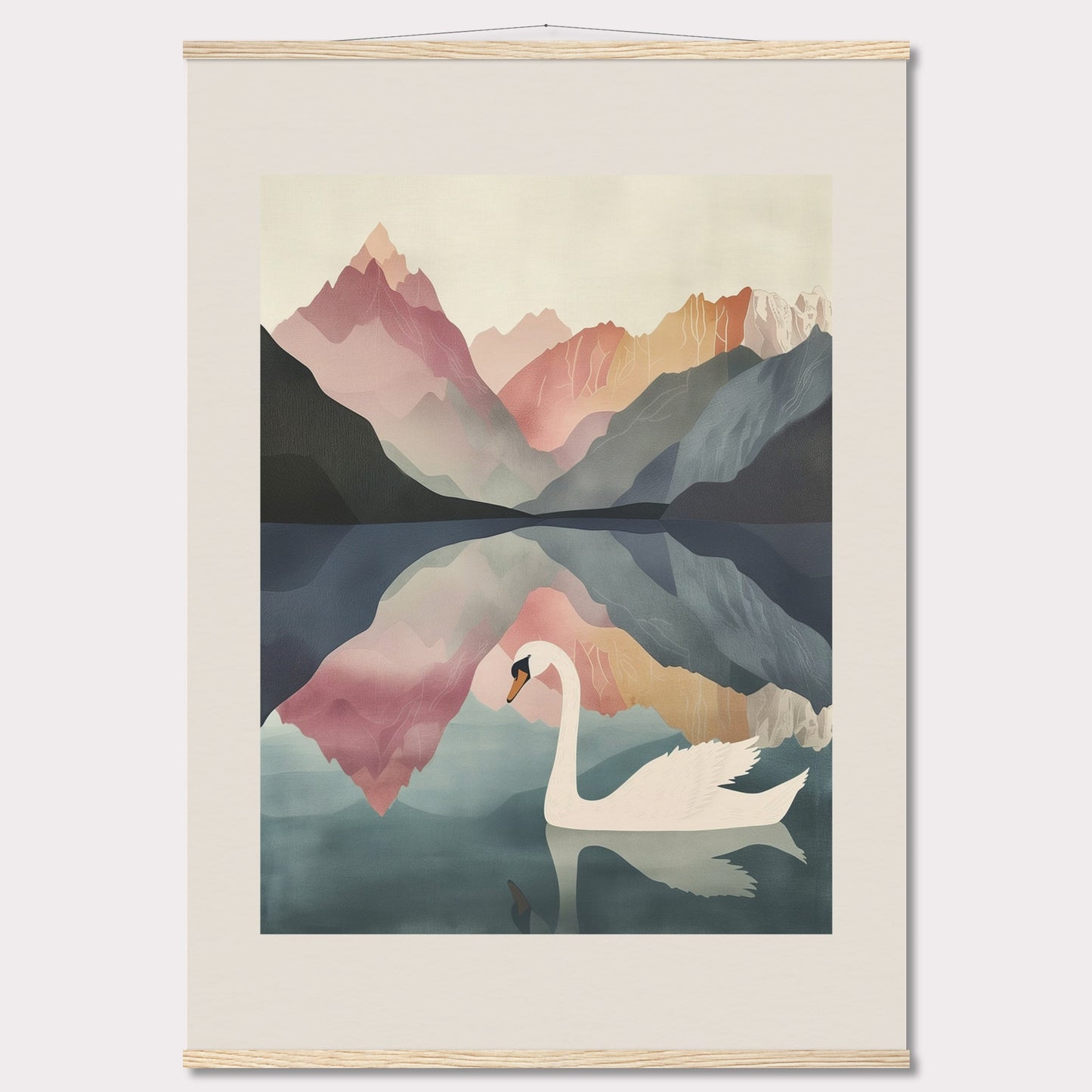 Poster titled 'White Swan on the Lake Geneva with Hanger' from ArtDarts
