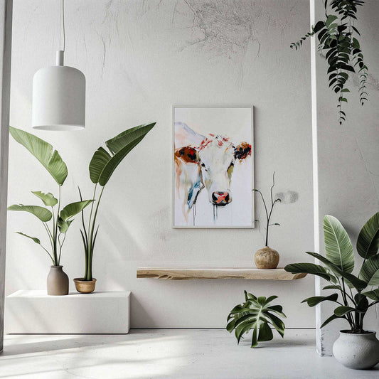Poster titled 'Albino Cow Poster' from ArtDarts
