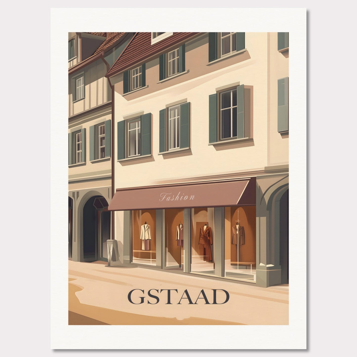 Poster titled 'Gstaad – Fashion in the Alps' from ArtDarts