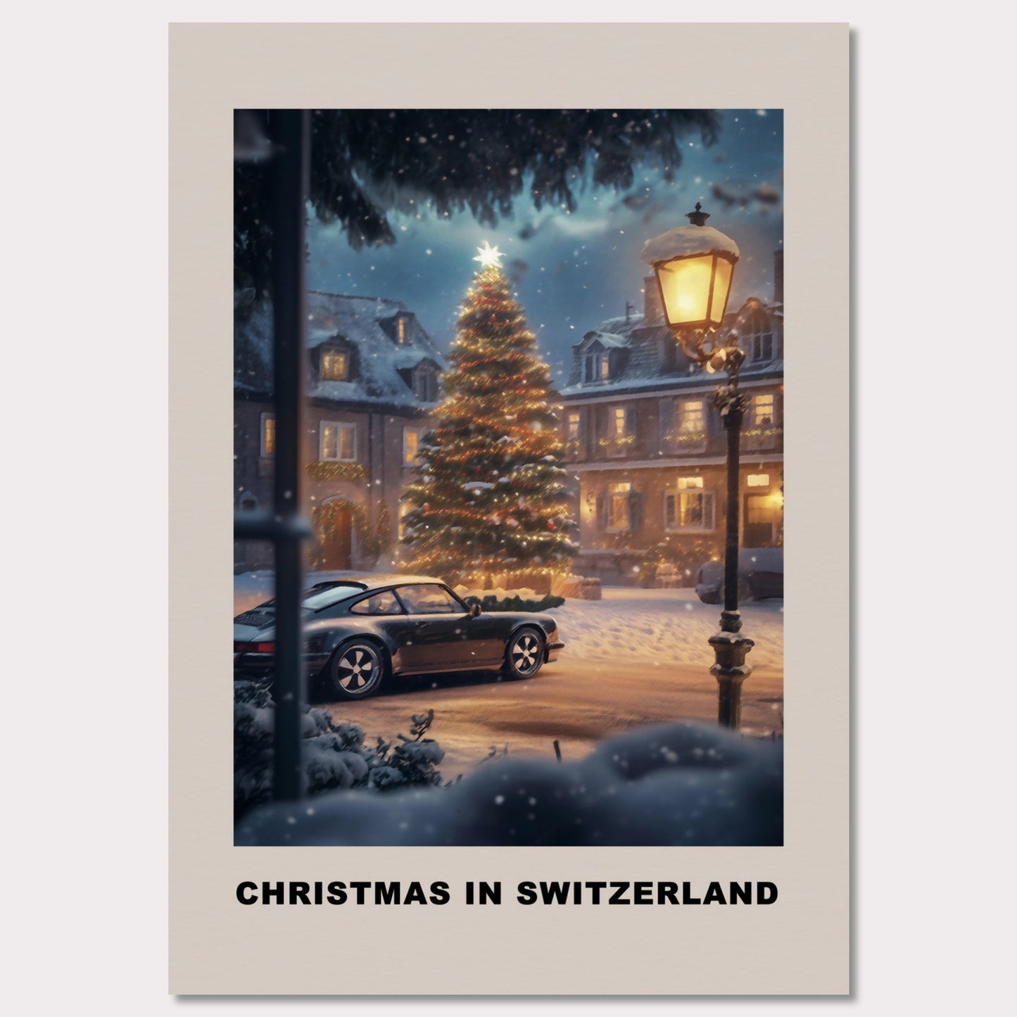 Poster titled 'Christmas in Switzerland - Festive Nights' from ArtDarts