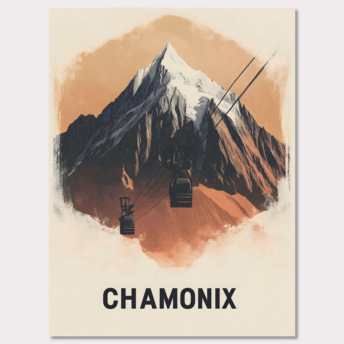 Poster titled 'Majestic Peaks of Chamonix' from ArtDarts