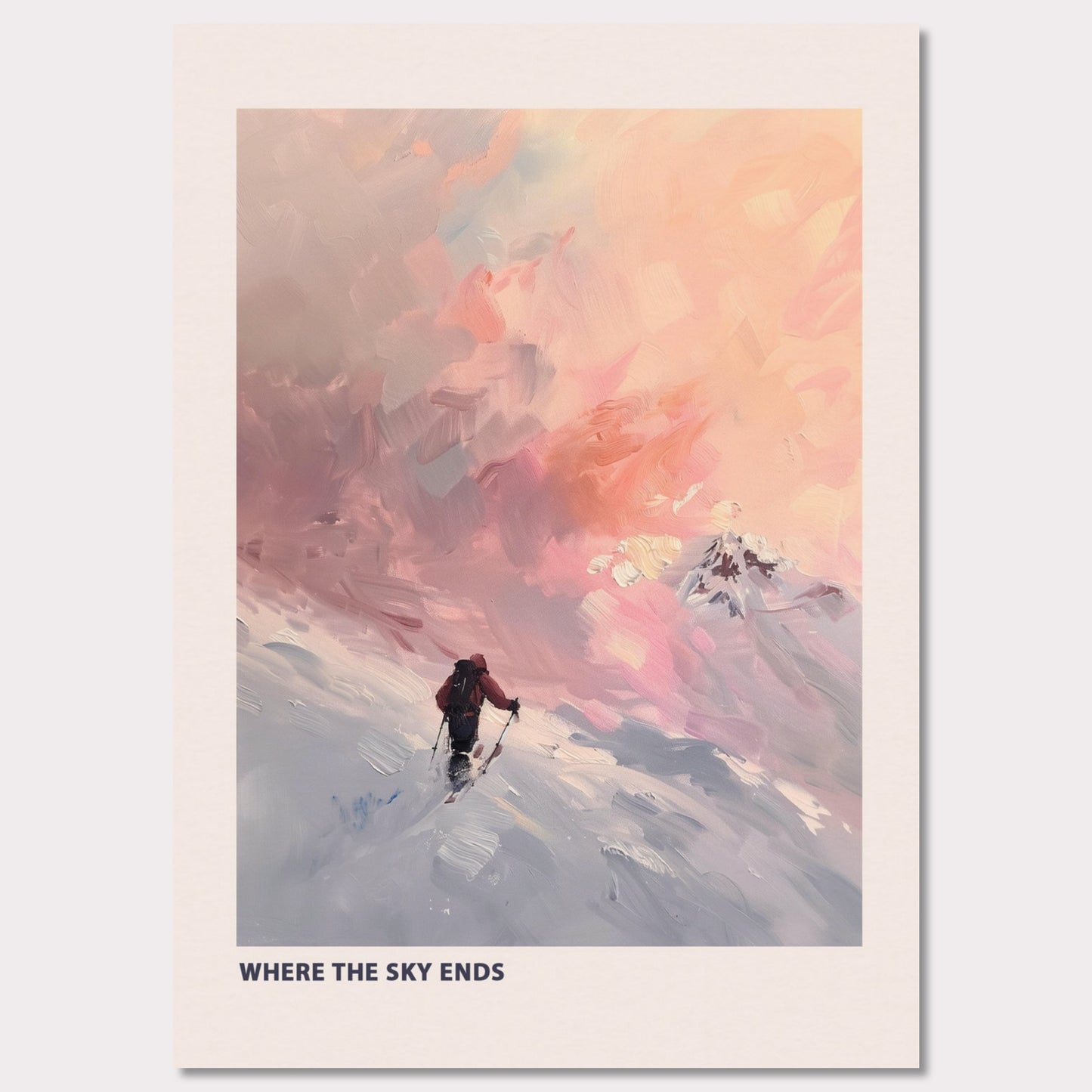 Poster titled 'Skier at sunset Poster' from ArtDarts