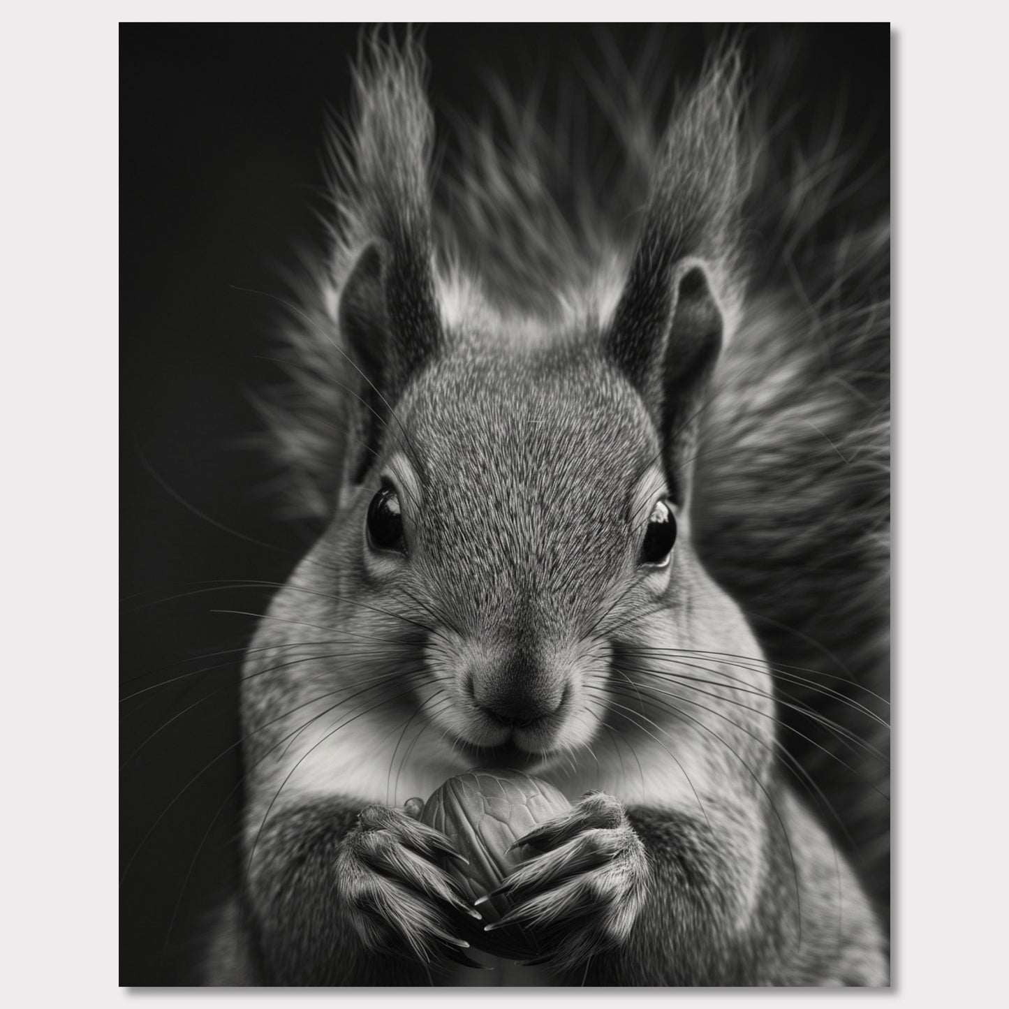 Poster titled 'Black and white portrait of a squirrel Poster' from ArtDarts