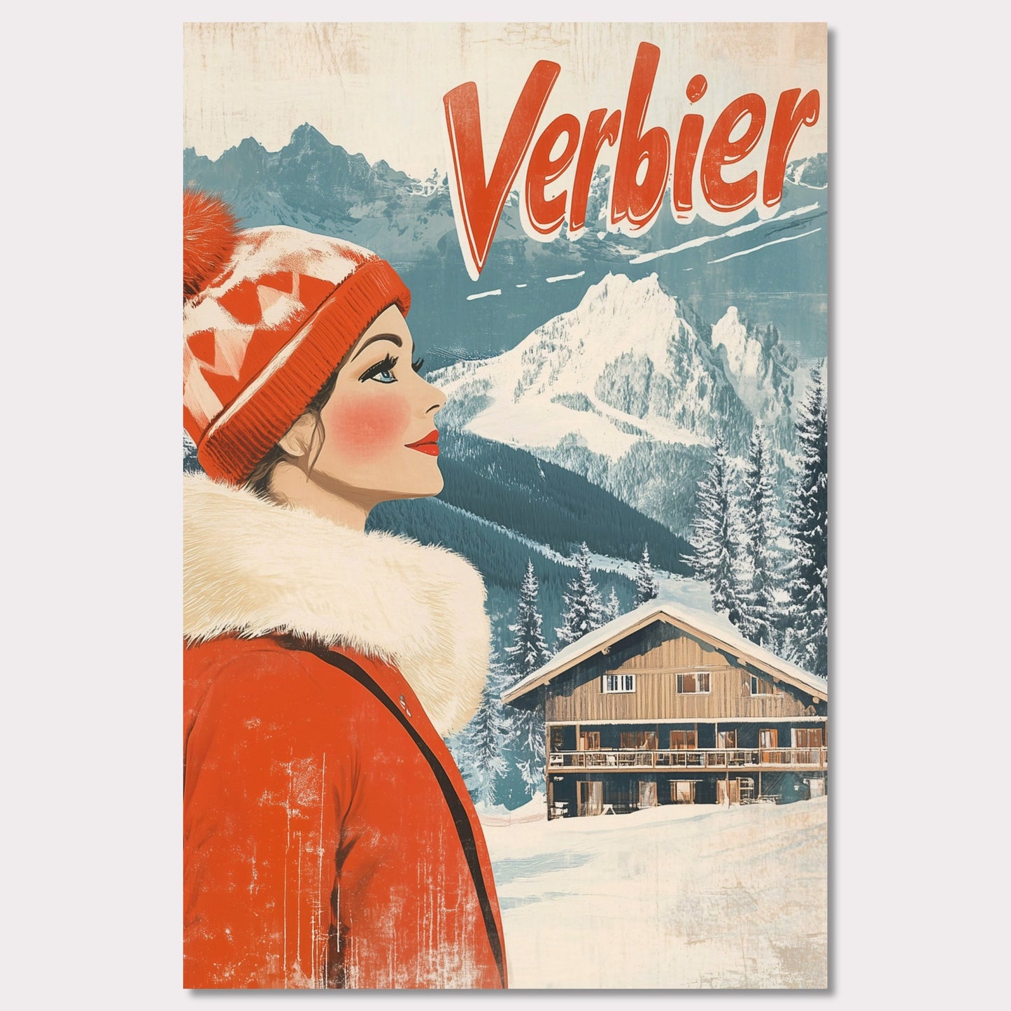 Poster titled 'Verbier - Winter Elegance' from ArtDarts