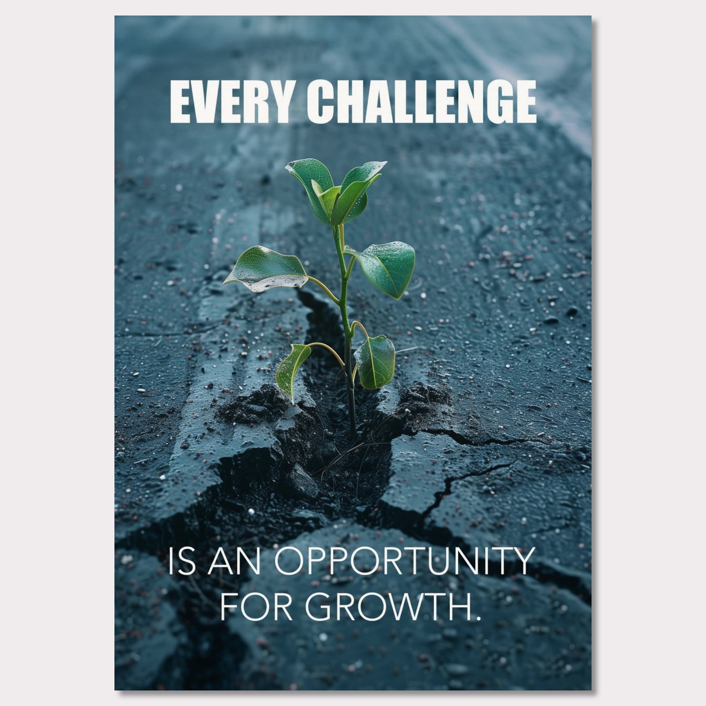 Poster titled 'Every challenge is an opportunity for growth' from ArtDarts
