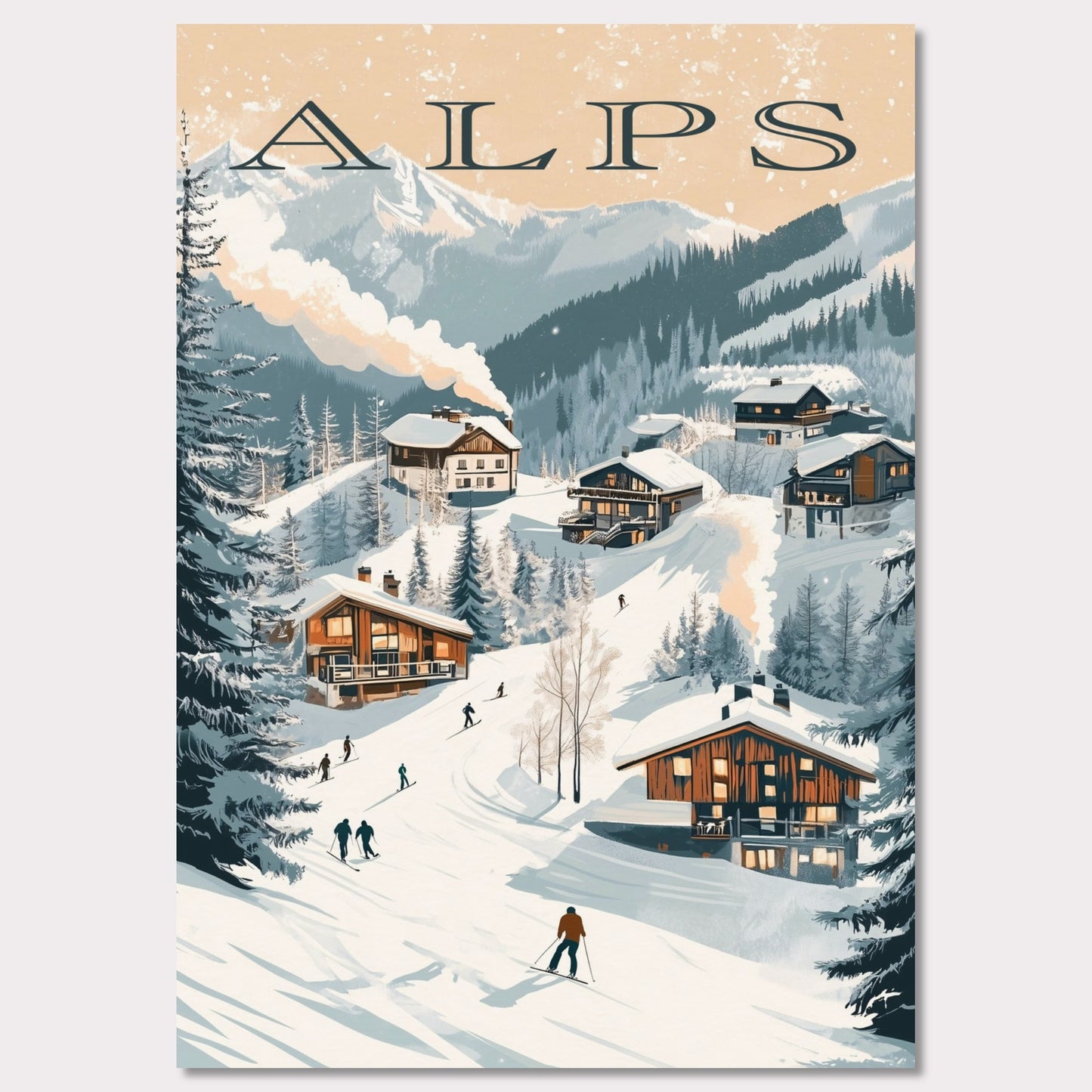 Poster titled 'Alps - Ski Resort Adventure' from ArtDarts