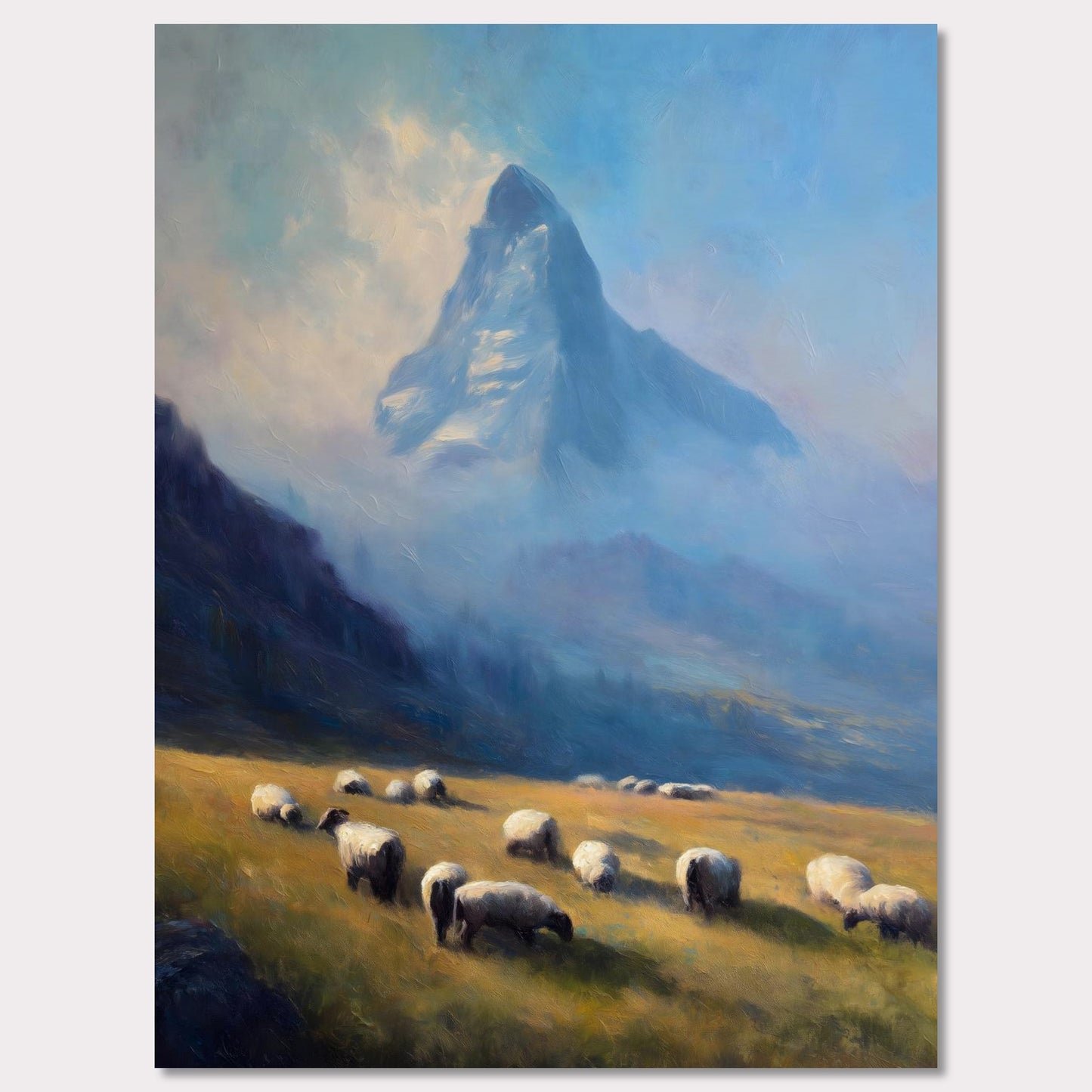 Poster titled 'Sheep Below Matterhorn' from ArtDarts