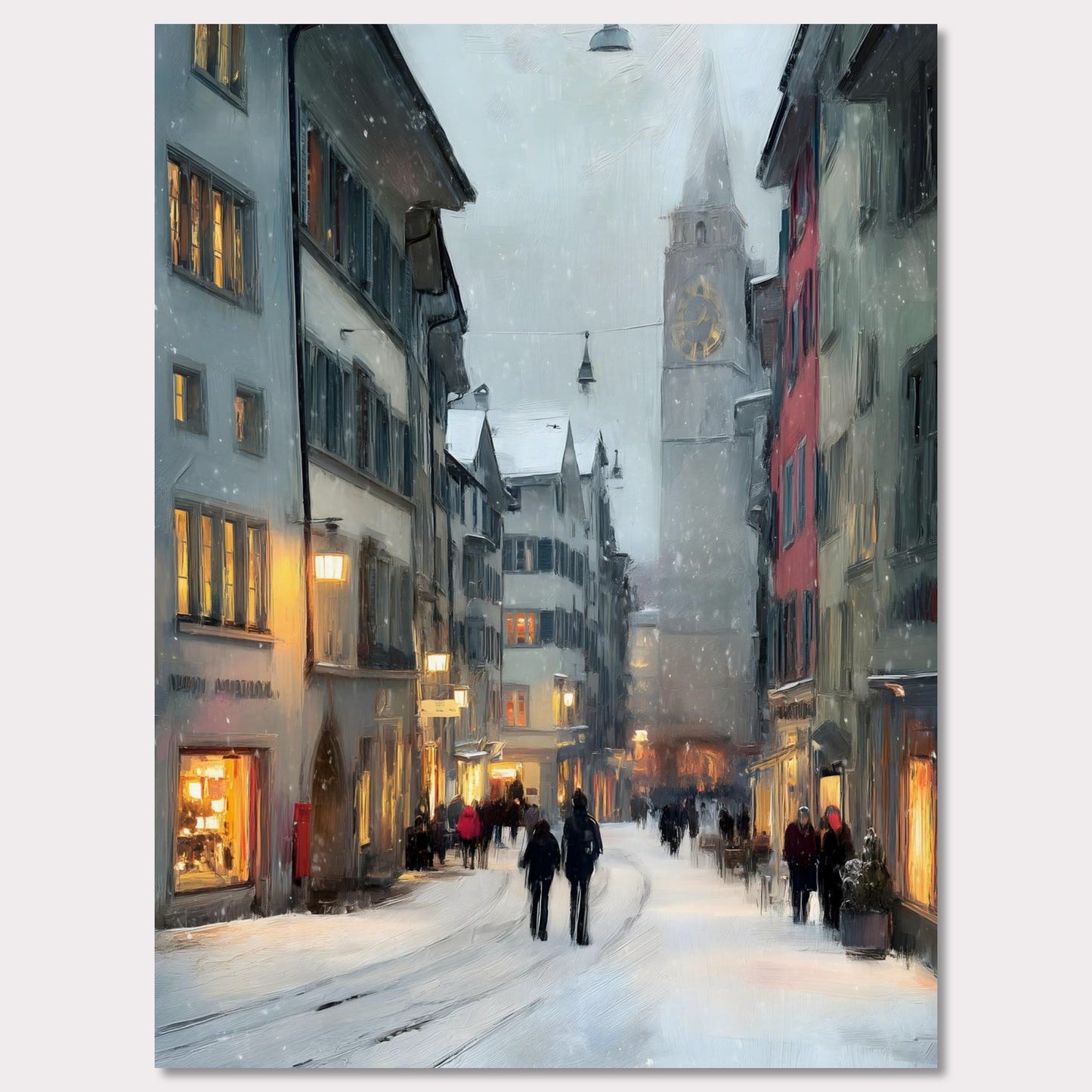 Poster titled 'Zurich Snowfall' from ArtDarts