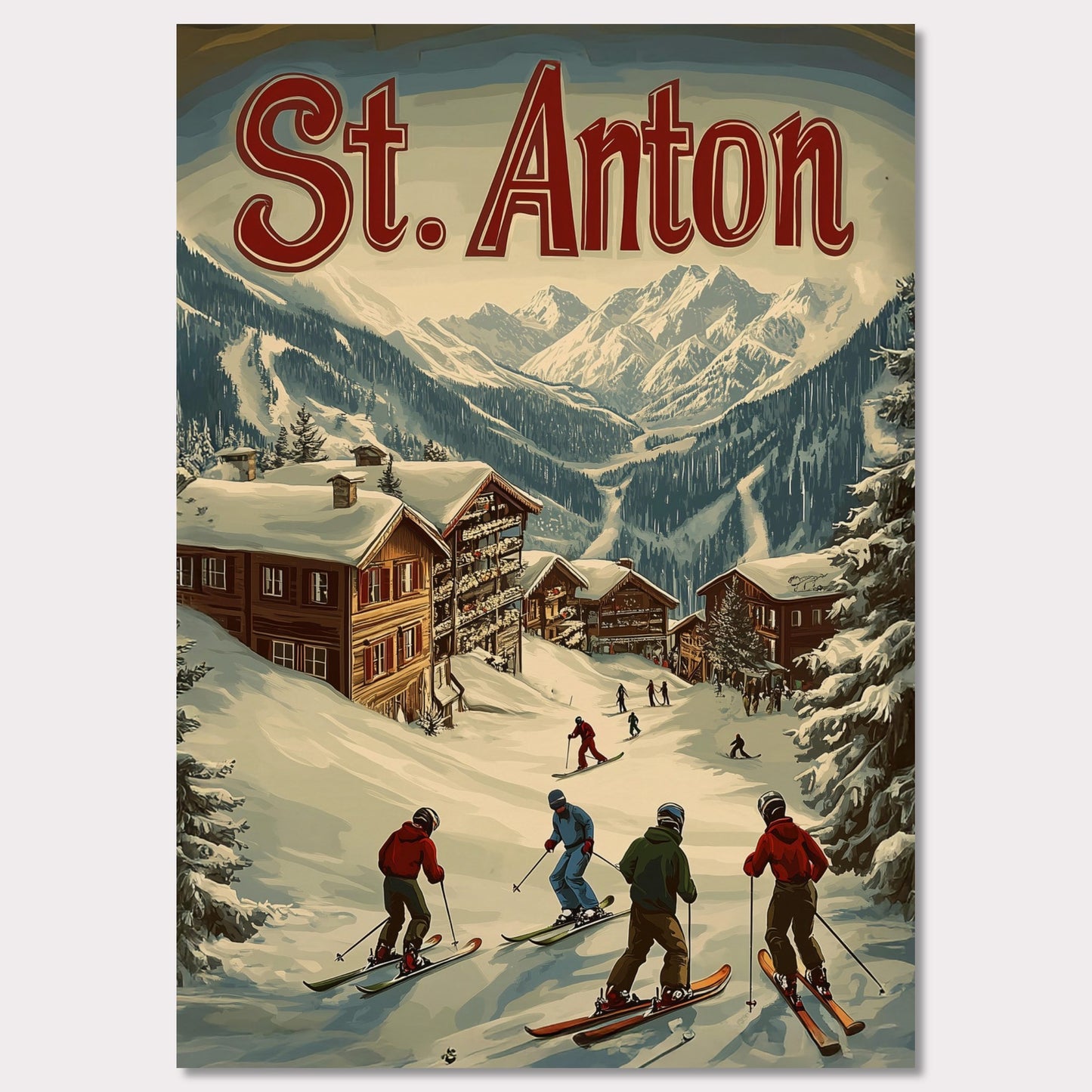 Poster titled 'St. Anton - Winter Charm' from ArtDarts