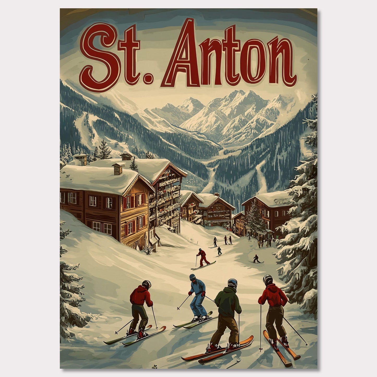 Poster titled 'St. Anton - Winter Charm' from ArtDarts