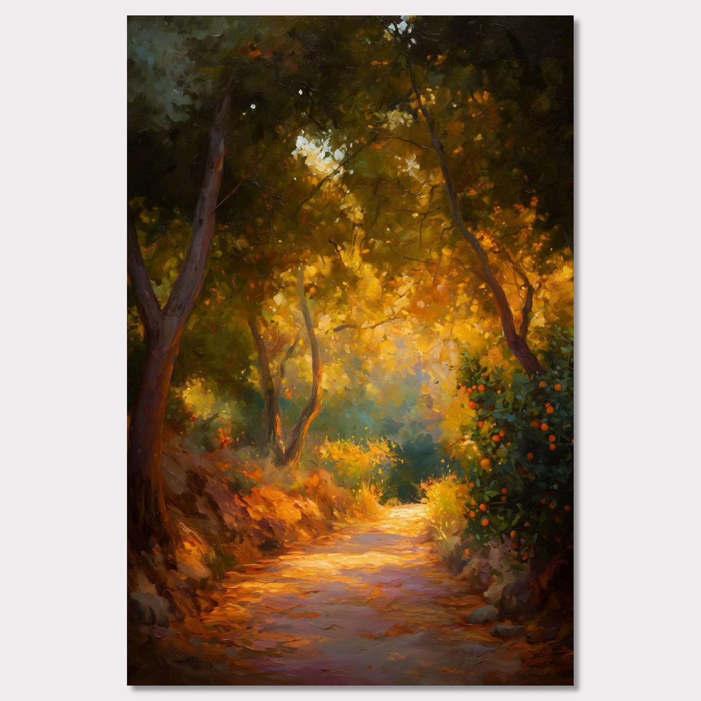 Poster titled 'Orange Grove Path' from ArtDarts