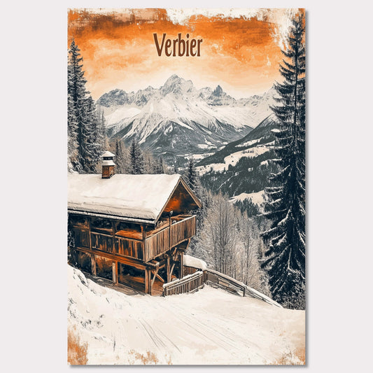 Poster titled 'Verbier - Winter Retreat' from ArtDarts