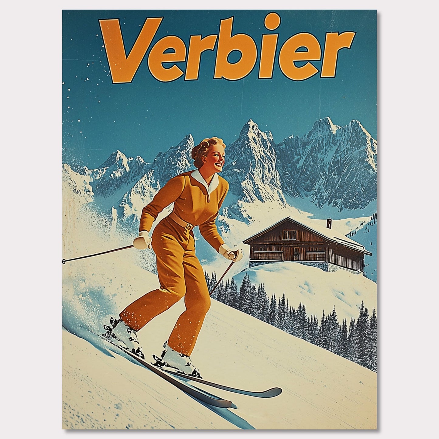 Poster titled 'Verbier Skiing' from ArtDarts