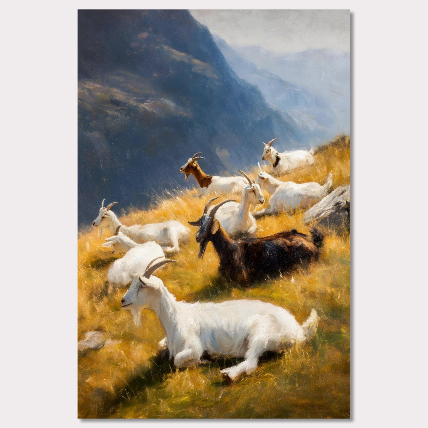 Poster titled 'Goats on the Ridge' from ArtDarts