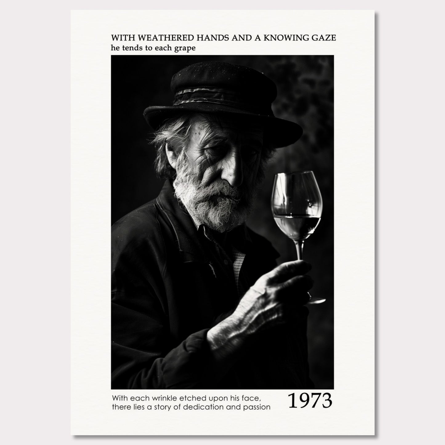 Poster titled 'Elderly Winemaker Poster' from ArtDarts