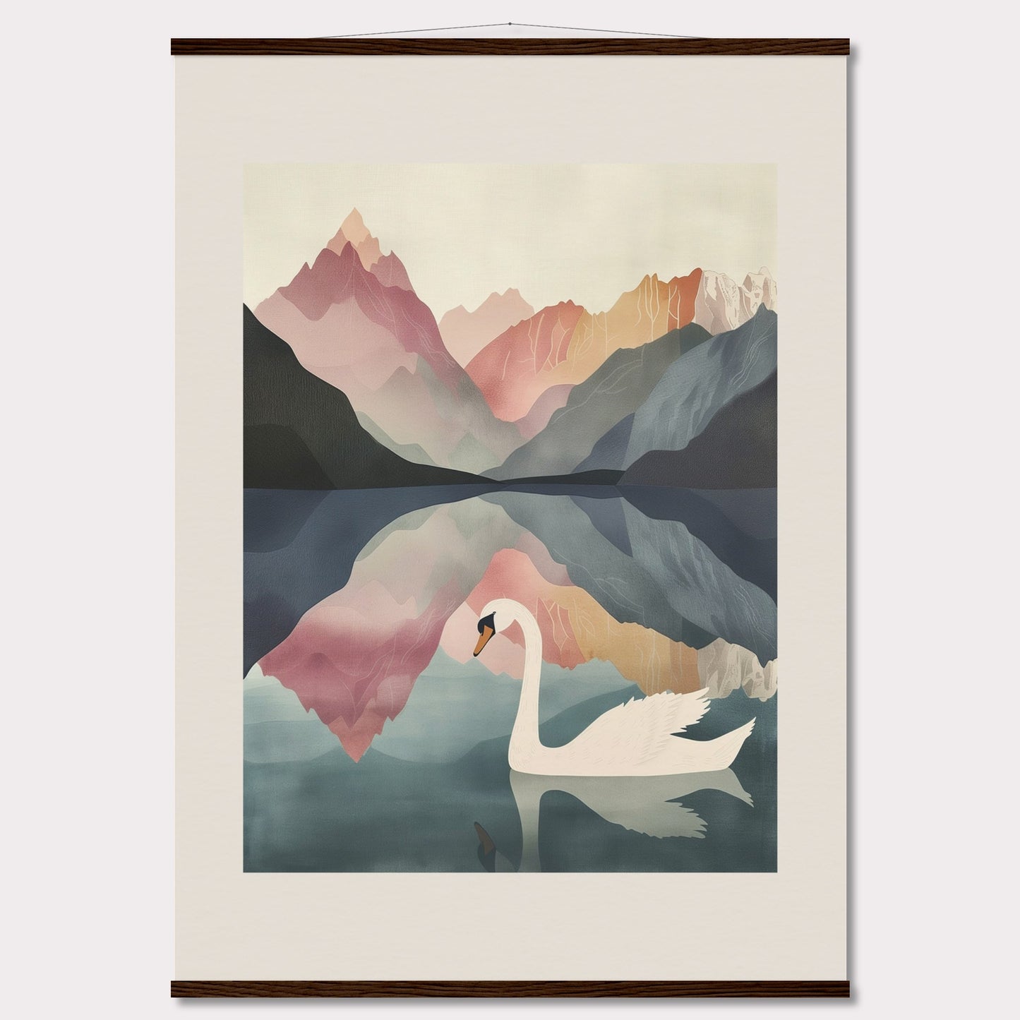 Poster titled 'White Swan on the Lake Geneva with Hanger' from ArtDarts
