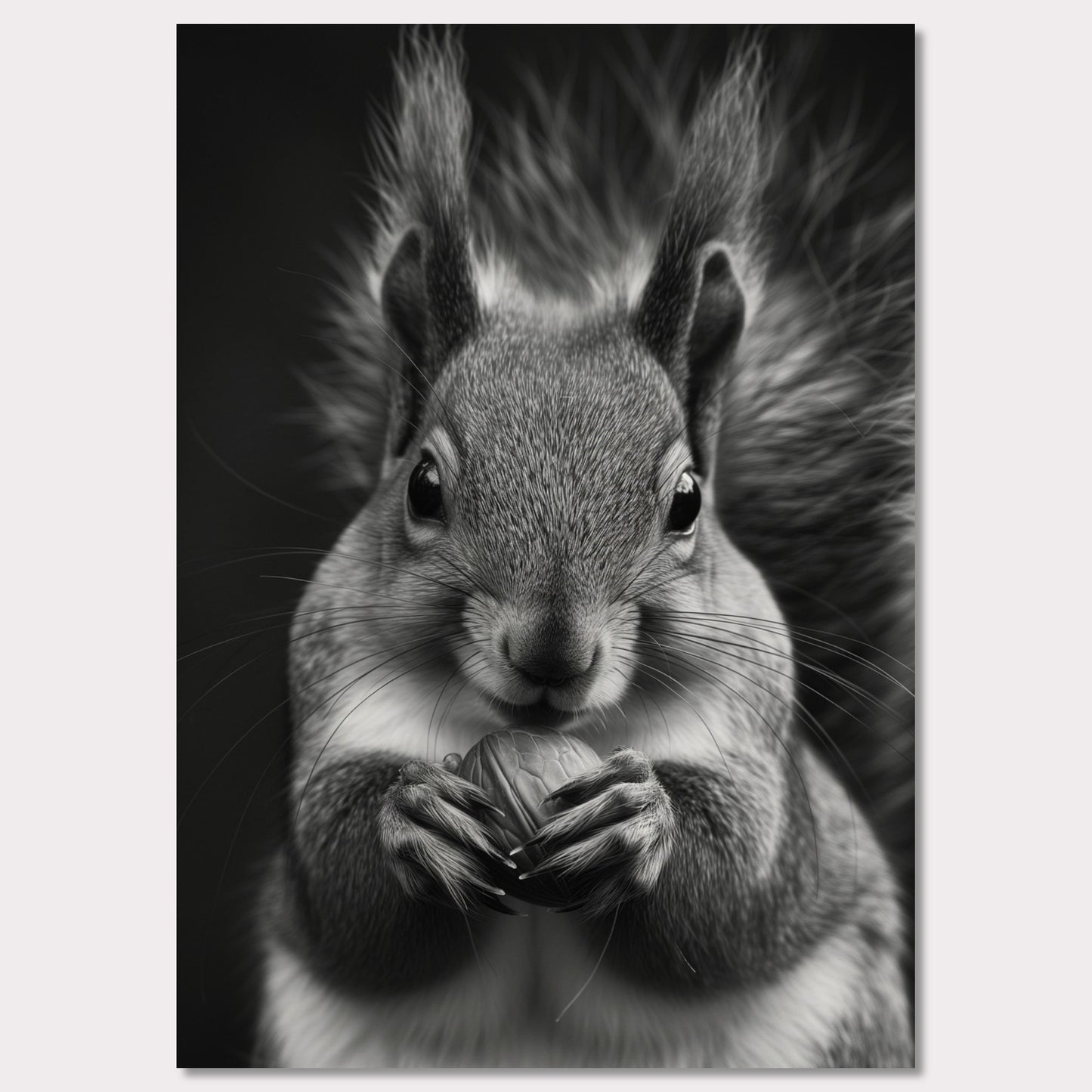 Poster titled 'Black and white portrait of a squirrel Poster' from ArtDarts