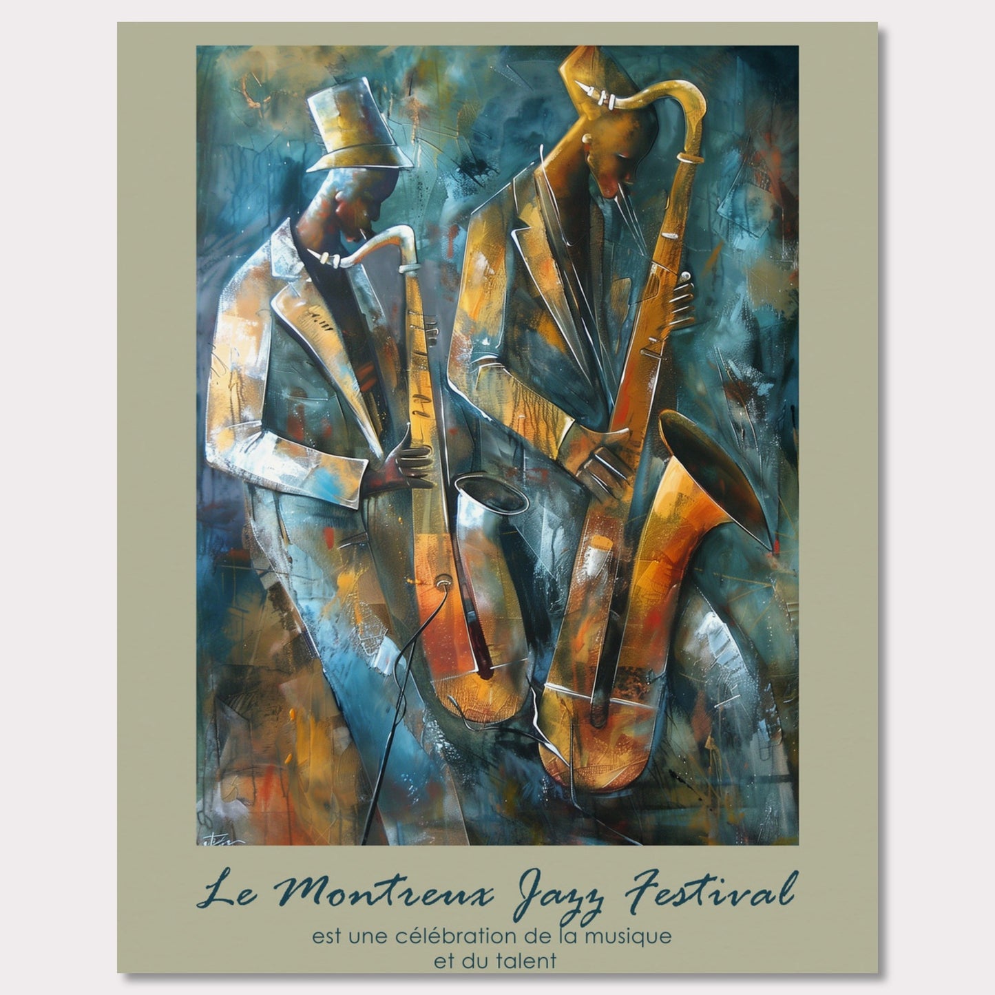 Poster titled 'Musicians at Montreux Jazz Festival Poster' from ArtDarts