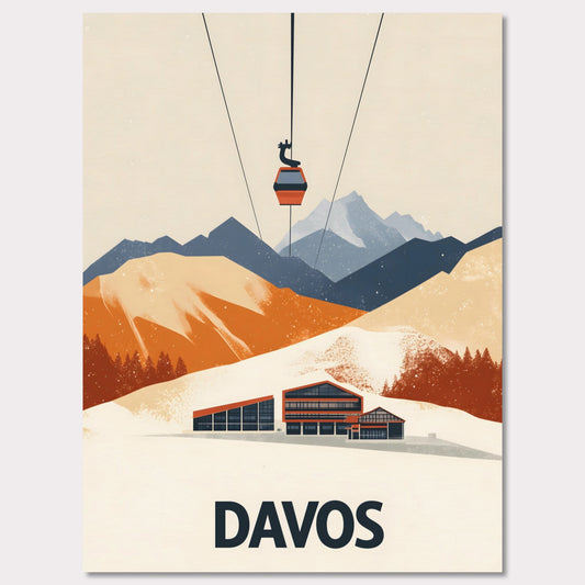 Poster titled 'Davos – Winter Retreat' from ArtDarts