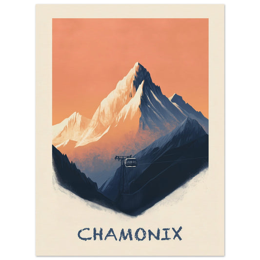 Poster titled 'Chamonix Heights: A View Above the Peaks' from ArtDarts