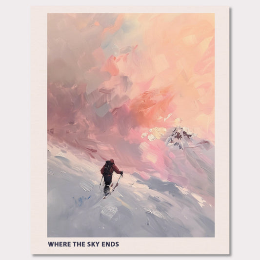 Poster titled 'Skier at sunset Poster' from ArtDarts