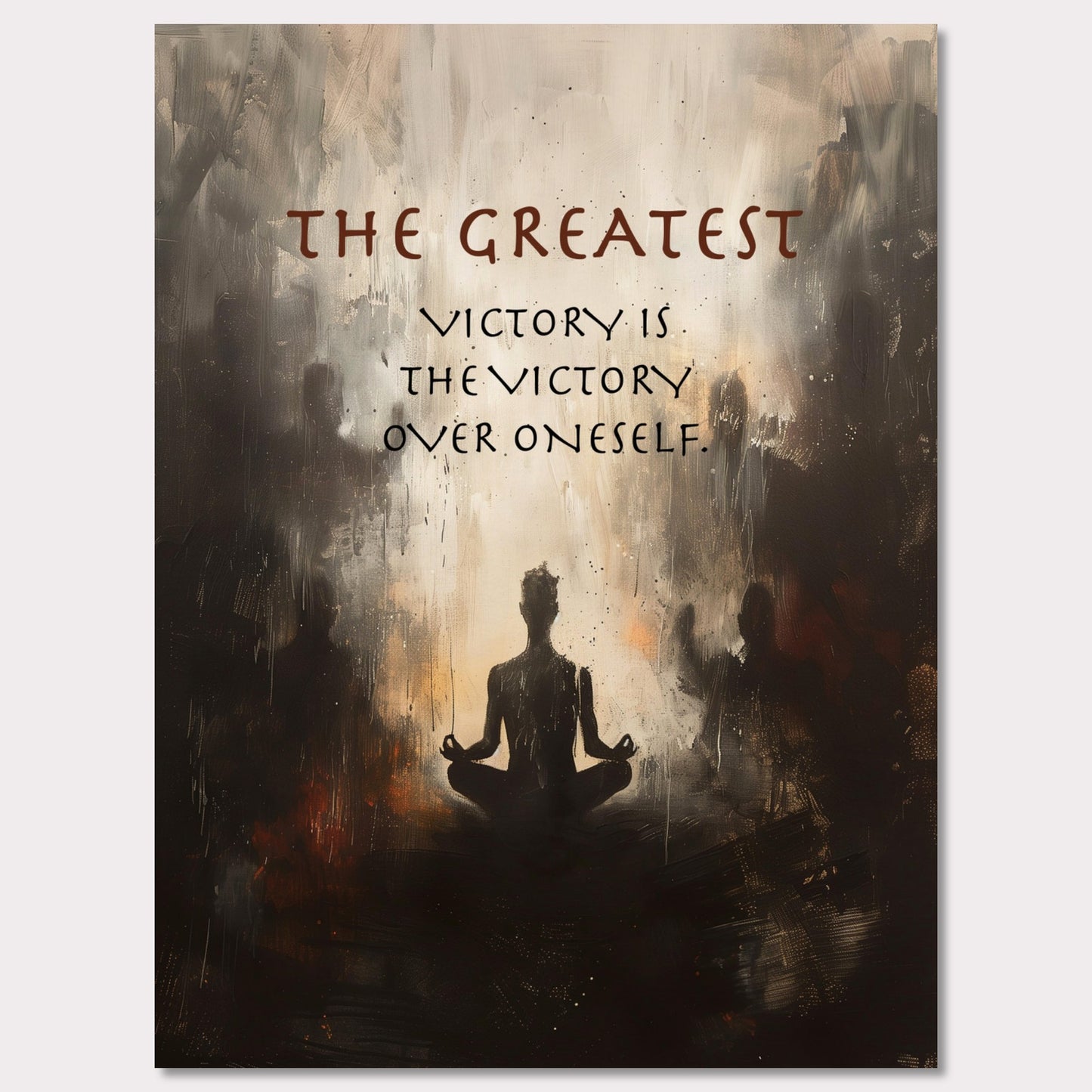 Poster titled 'The greatest victory is the victory over oneself' from ArtDarts
