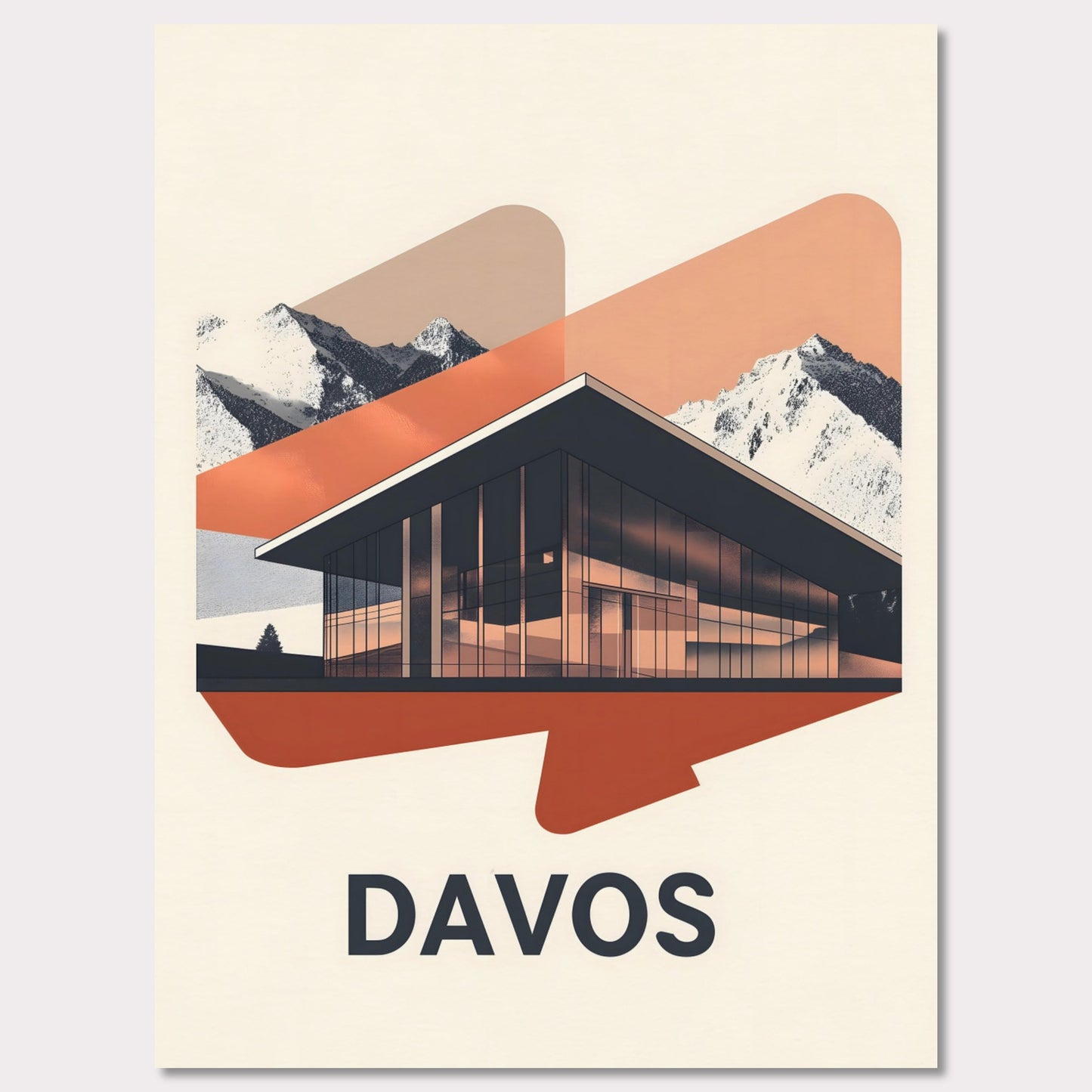 Poster titled 'Davos – Glass & Snow' from ArtDarts