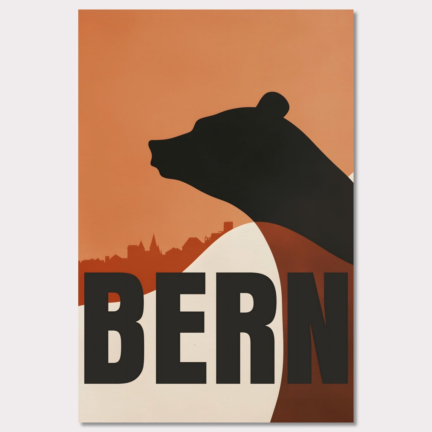 Poster titled 'Bern Silhouette: Harmony in Shadows' from ArtDarts