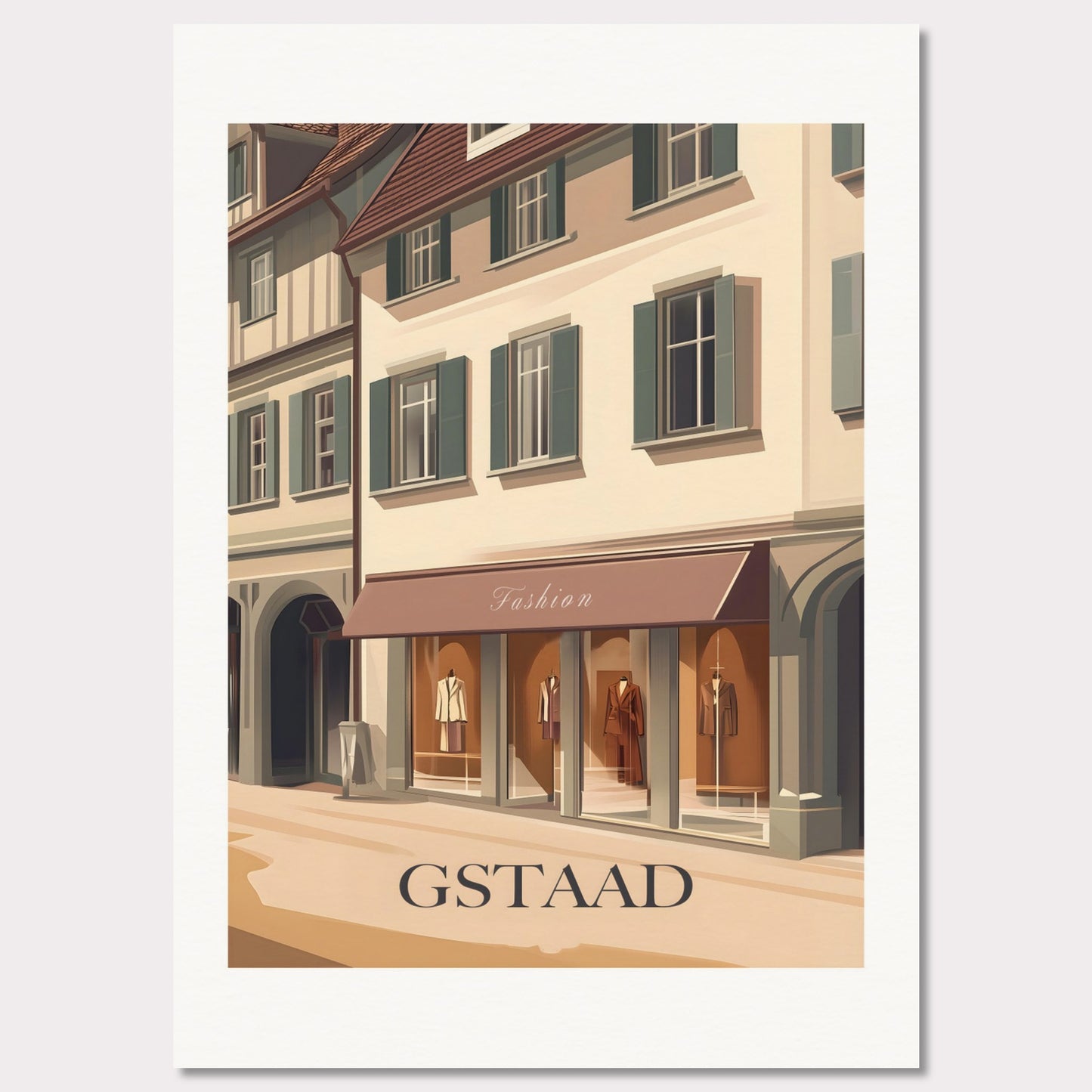 Poster titled 'Gstaad – Fashion in the Alps' from ArtDarts