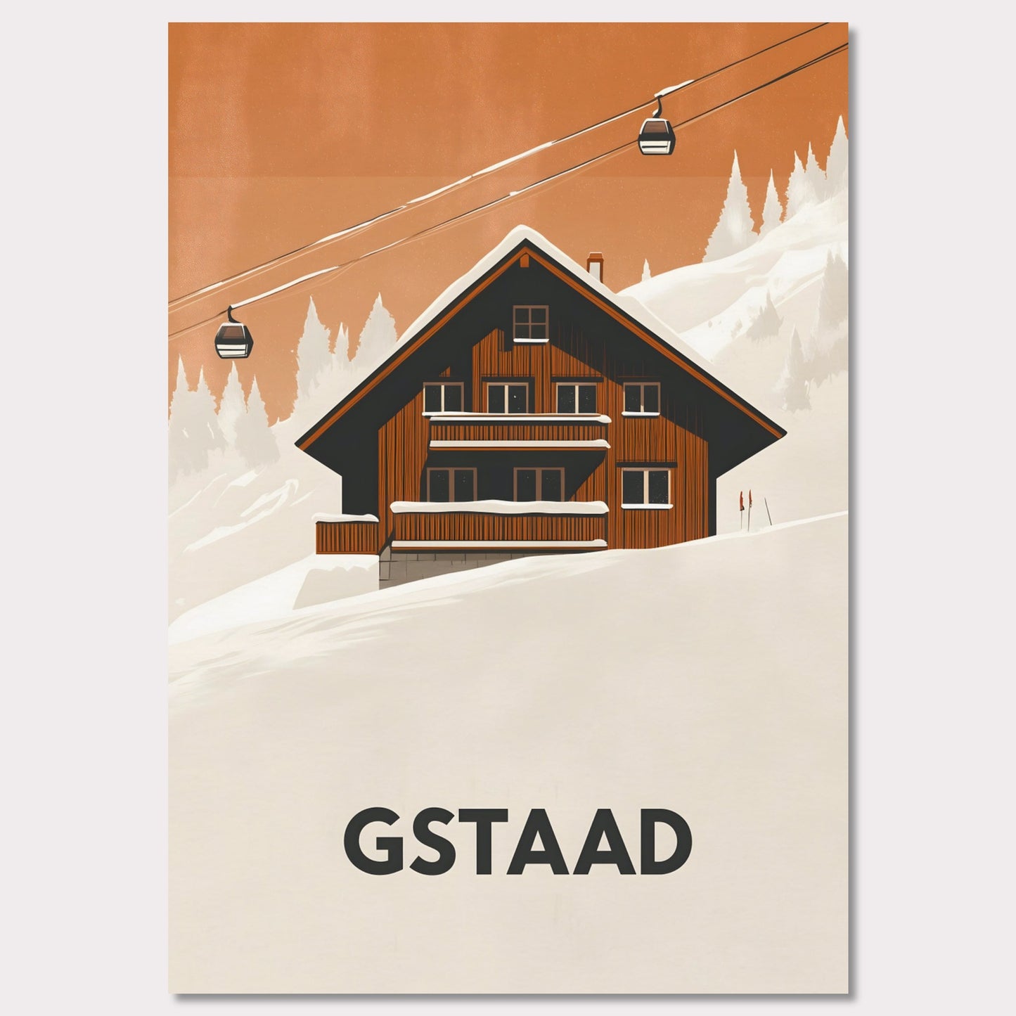 Poster titled 'Gstaad – Alpine Chalet Escape' from ArtDarts