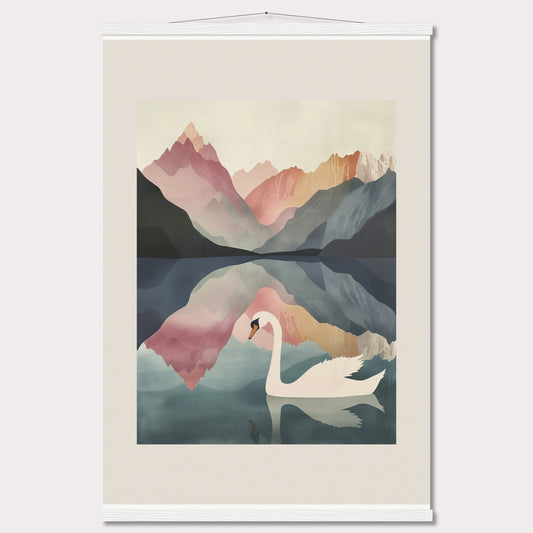 Poster titled 'White Swan on the Lake Geneva with Hanger' from ArtDarts