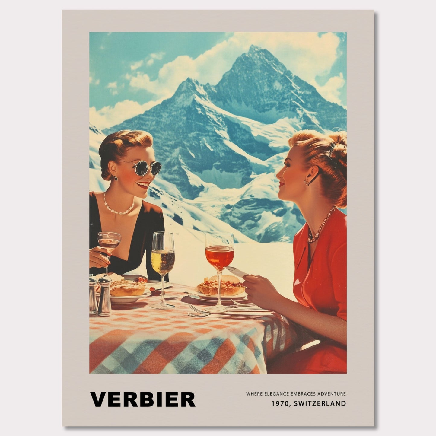Poster titled 'Verbier. Where elegance embraces adventure' from ArtDarts