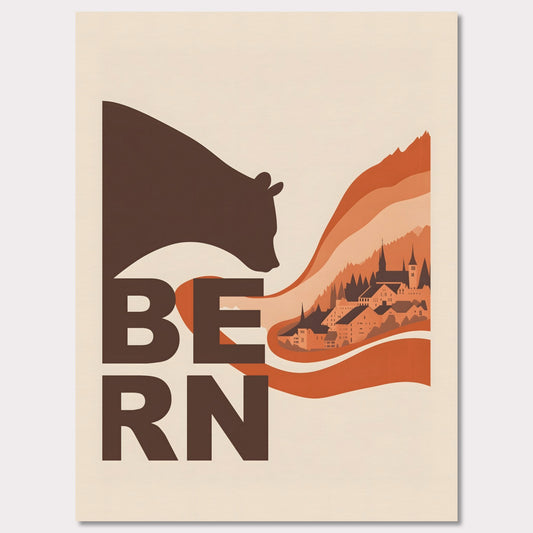 Poster titled 'Flowing Heritage of Bern' from ArtDarts
