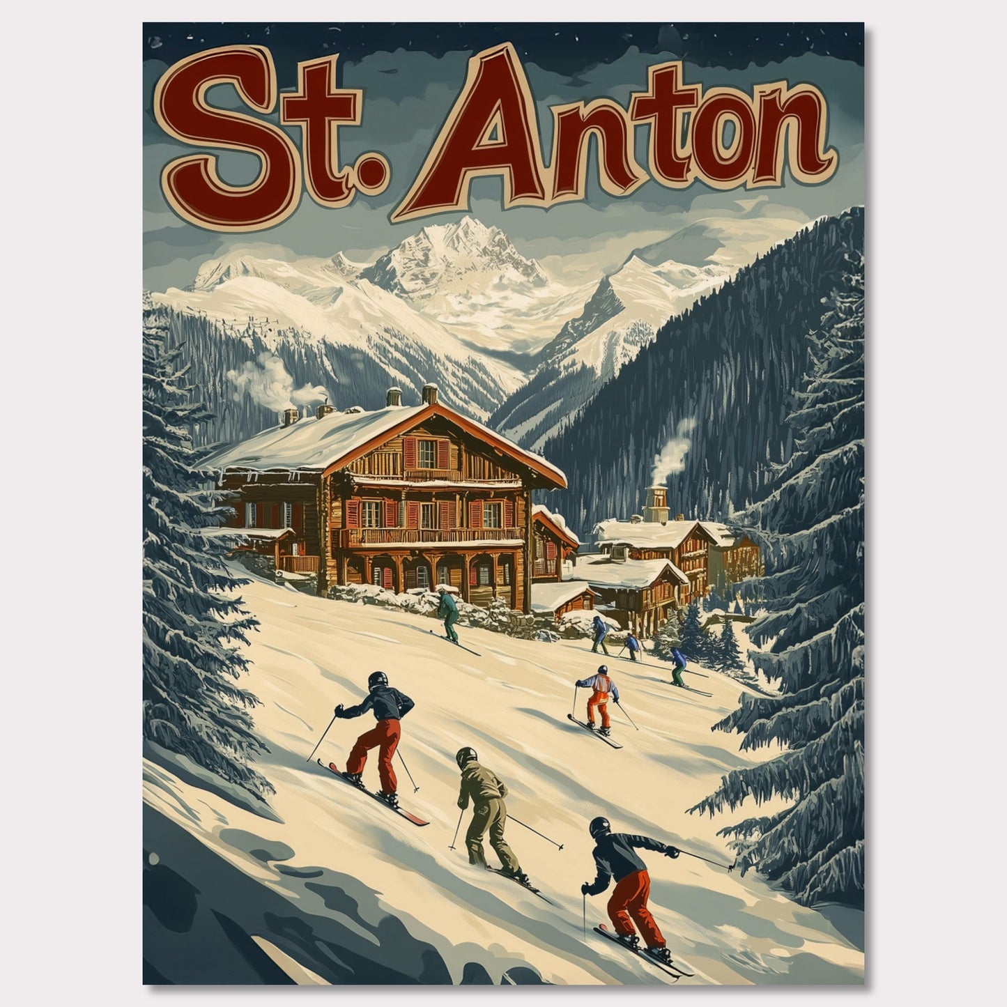 Poster titled 'St. Anton Escape' from ArtDarts