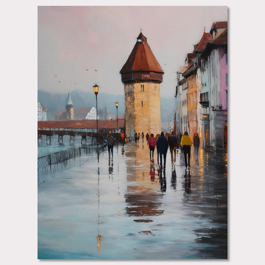Poster titled 'Rainwalk in Lucerne' from ArtDarts