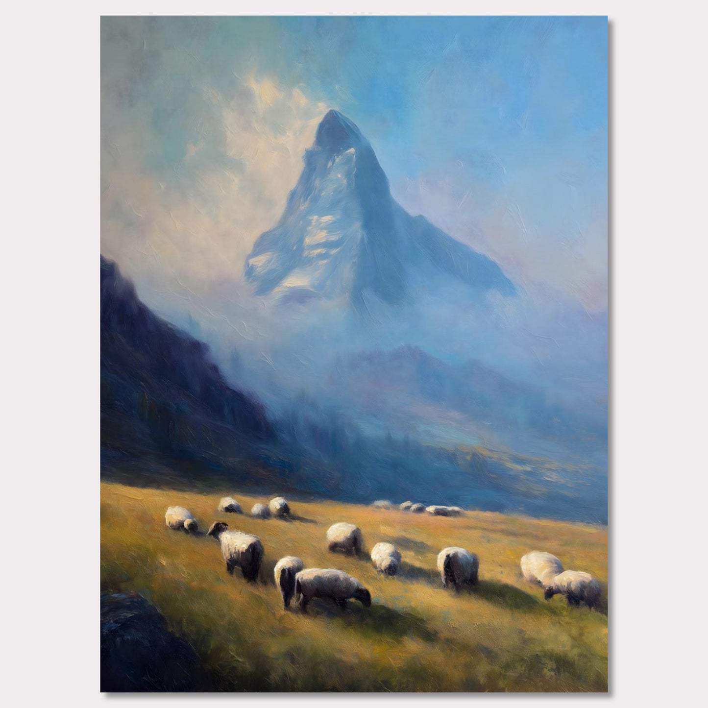 Poster titled 'Sheep Below Matterhorn' from ArtDarts