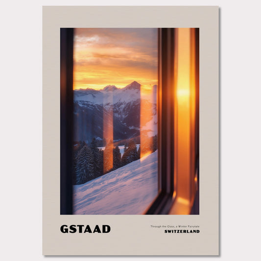 Poster titled 'GSTAAD. Through the Glass, a Winter Fairytale' from ArtDarts