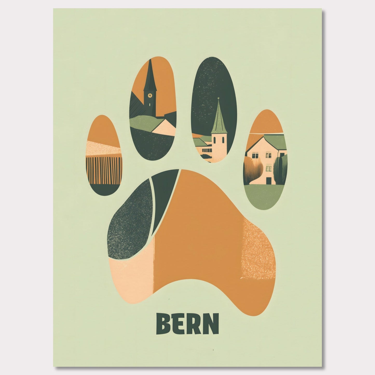 Poster titled 'Bern: Footprints of Tradition' from ArtDarts