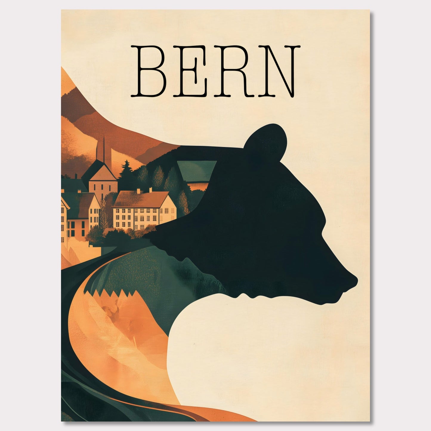 Poster titled 'Timeless Charm of Bern' from ArtDarts