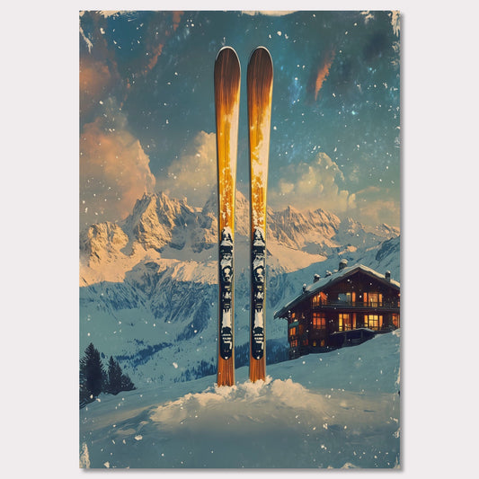 Poster titled 'Ski into Serenity' from ArtDarts