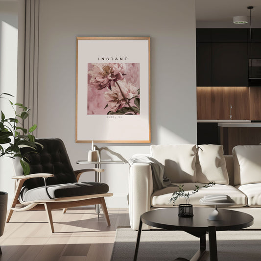 Poster titled 'Pink peonies in a vase Poster' from ArtDarts