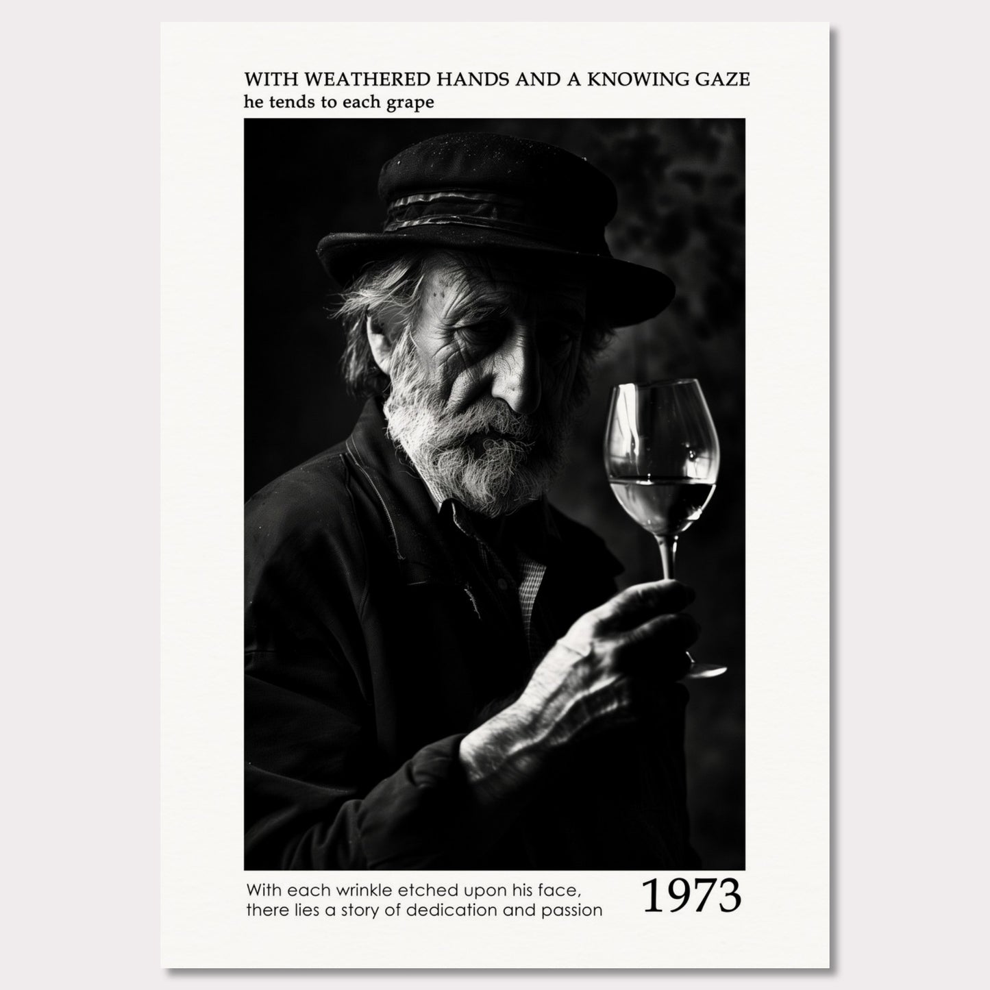 Poster titled 'Elderly Winemaker Poster' from ArtDarts