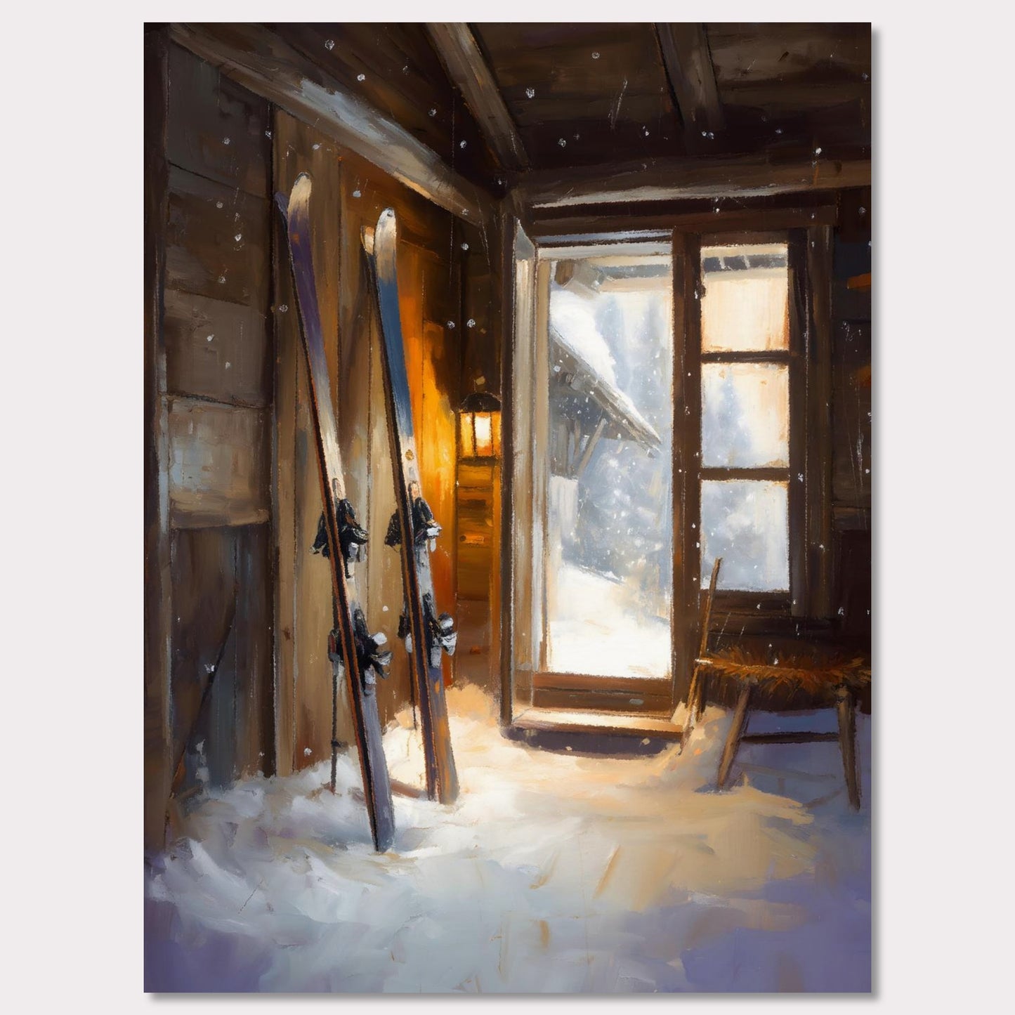 Poster titled 'Ski Room, Morning Quiet' from ArtDarts